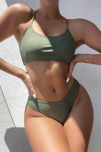 Yeşil Angelsin Brezilyan Arkadan Büzgülü Bikini Altı - Thumbnail