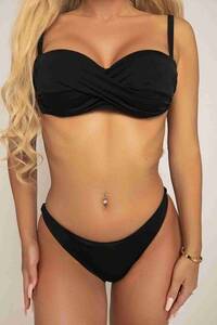 Angelsin Brezilyan Şık Bikini Takım Siyah - Thumbnail