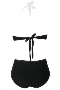 Angelsin Kaplı Siyah Beyaz Şık Tasarımlı Bikini - Thumbnail