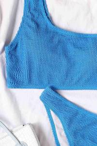 Mavi Angelsin Özel Fitilli Kumaş Bikini Takım - Thumbnail