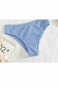 Mavi Angelsin Özel Fitilli Kumaş Yüksek Bel Bikini Altı - Thumbnail
