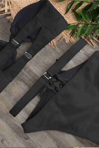 Siyah Angelsin Özel Tasarım Bikini Üstü - Thumbnail