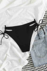 Siyah Angelsin Özel Tasarım Yandan Bağlamalı Bikini Altı - Thumbnail
