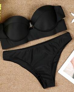 Angelsin Siyah Straplez Bikini Takım - Thumbnail