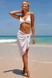 Beyaz Angelsin Tül Pareo Plaj Elbisesi - Thumbnail