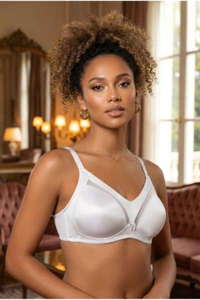 Le Jardin - Beyaz Balensiz Tül Detaylı Toparlayıcı Sütyen