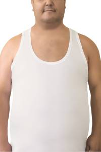 Öztaş - Beyaz Büyük Beden Battal %100 Pamuklu Erkek Klasik Atlet