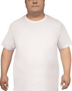 Öztaş - Beyaz Büyük Beden Battal %100 Pamuklu Kısa Kollu Erkek Atlet