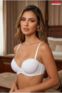 Le Jardin - Beyaz Dekolte Push Up Destekli Sütyen