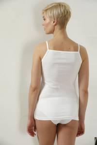 Beyaz İnce Askılı Güpür Yaka % 100 Pamuk Penye Ribana Kadın Atlet_Kopya(2) - Thumbnail