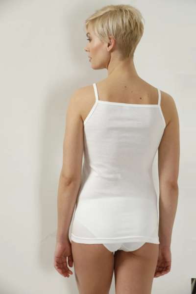 Beyaz İnce Askılı Güpür Yaka % 100 Pamuk Penye Ribana Kadın Atlet_Kopya(2)