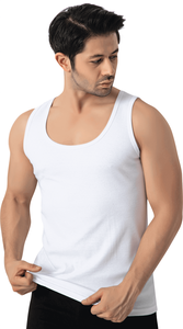 Lüx DRM - Beyaz Özel Fitilli Kumaş Erkek Atlet