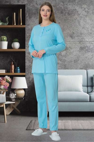 Mecit Pijama - Büyük Beden Pamuklu Kadın Pijama Takımı (1)