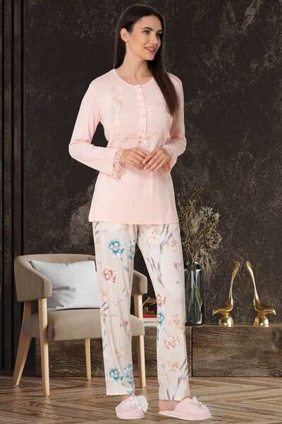 Çiçek Desenli Modal Kadın Pijama Takımı