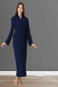 Uzun Önden Bağlamalı Sabahlık - Thumbnail