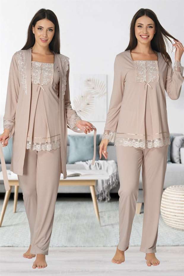 Vizon Hamile Lohusa Sabahlıklı Pijama Takımı