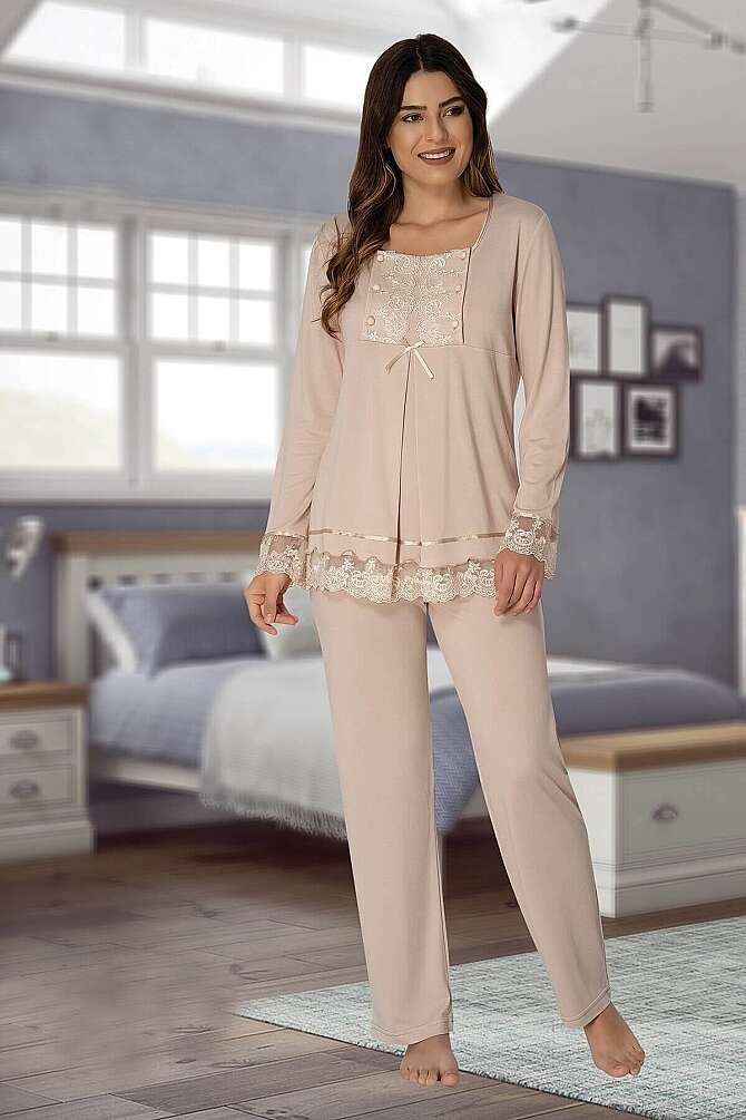 Vizon Hamile Lohusa Ayarlanabilir Bel Pijama Takımı