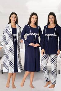 Effortt - Hamile Lohusa Sabahlıklı Gecelik ve Pijama Takım (1)