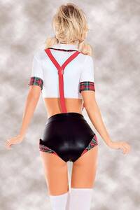 Ekoseli Fantazi Öğrenci Kız Kostümü - Thumbnail