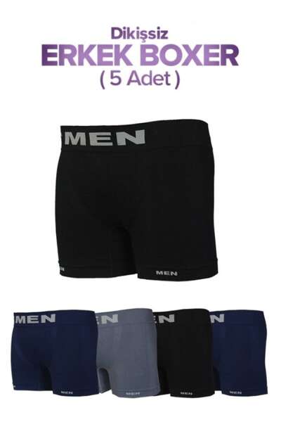 Erkek 5 Li Paket Dikişsiz MEN Boxer Külot