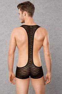 Erkek Dantel Body Suit - Thumbnail