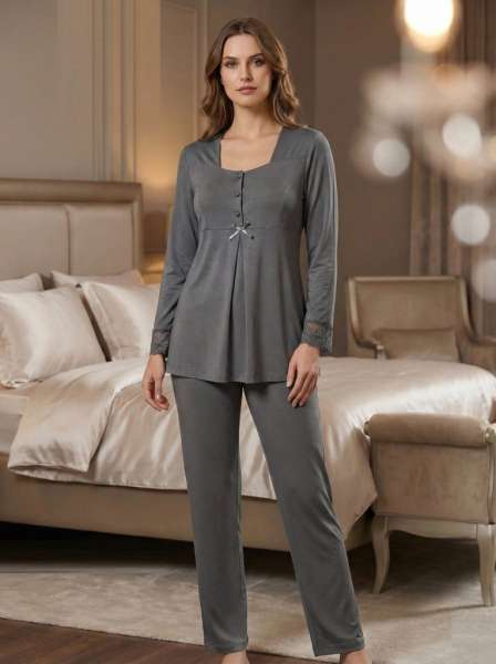 Effortt - Füme Hamile Lohusa Pijama Takımı