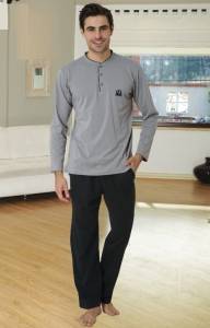 Effortt - Gri Dört Mevsim Erkek Pijama Takım