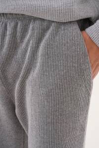 Gri Selanik Kumaş Kışlık Erkek Pijama Takımı - Thumbnail