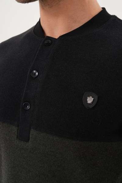 Gri-Siyah Selanik Kumaş Kışlık Erkek Pijama Takımı