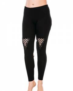 Lady - Güpür İşlemeli Siyah Tayt