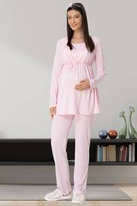Hamile Lohusa Emzirme Kolaylıklı Pijama Takımı - Thumbnail
