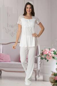 Hamile Lohusa Kısa Kollu Pijama Takım - Thumbnail
