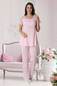Hamile Lohusa Kısa Kollu Pijama Takım - Thumbnail
