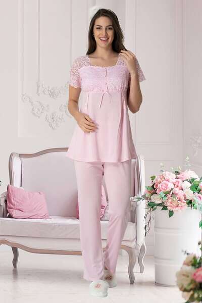 Hamile Lohusa Kısa Kollu Pijama Takım