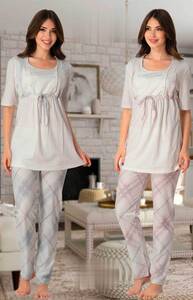 Effortt - Hamile Lohusa Kısa Kollu Pijama Takımı