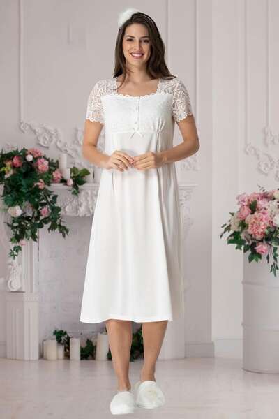 Hamile Lohusa Kısa Kolu Gecelik