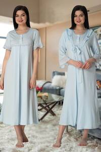 Hamile Lohusa Sabahlıklı Gecelik Takım - Thumbnail