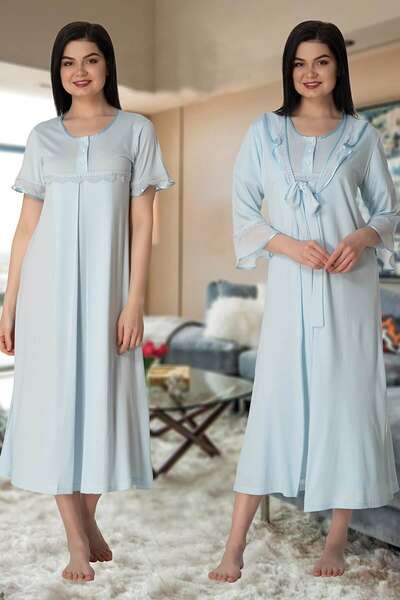 Hamile Lohusa Sabahlıklı Gecelik Takım