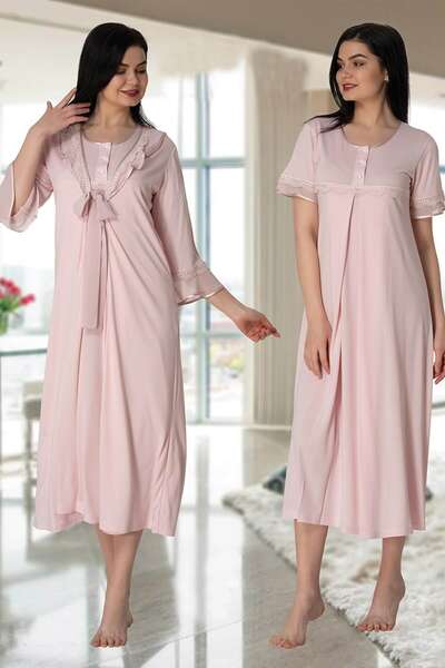 Hamile Lohusa Sabahlıklı Gecelik Takım