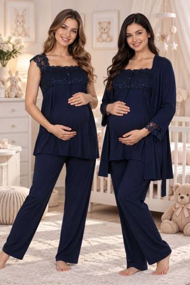 Effortt - Hamile Lohusa Sabahlıklı Pijama Takımı (1)