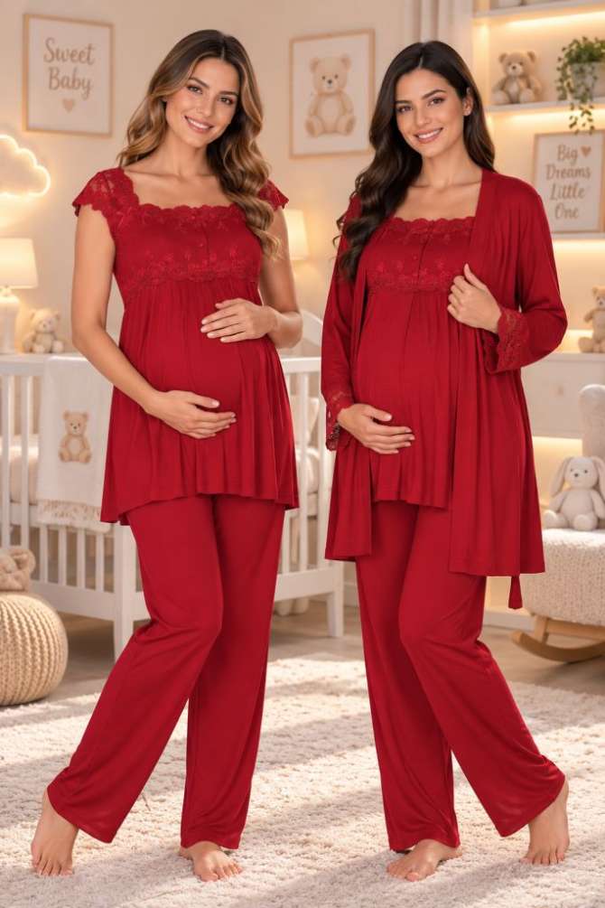 Hamile Lohusa Sabahlıklı Pijama Takımı