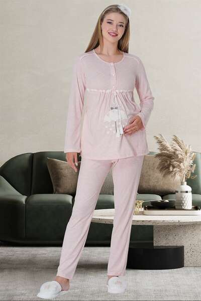 Hamile Lohusa Sabahlıklı Şık Spor Pijama Takımı