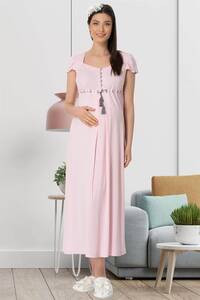 Hamile Lohusa Spor Ekoseli Gecelik - Thumbnail