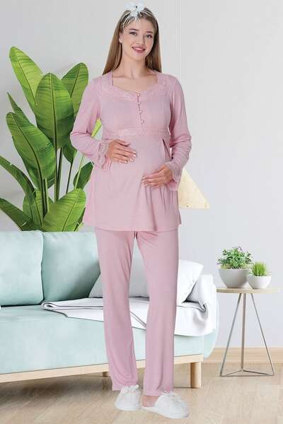 Hamile Lohusa Uzun Kollu Pijama Takımı