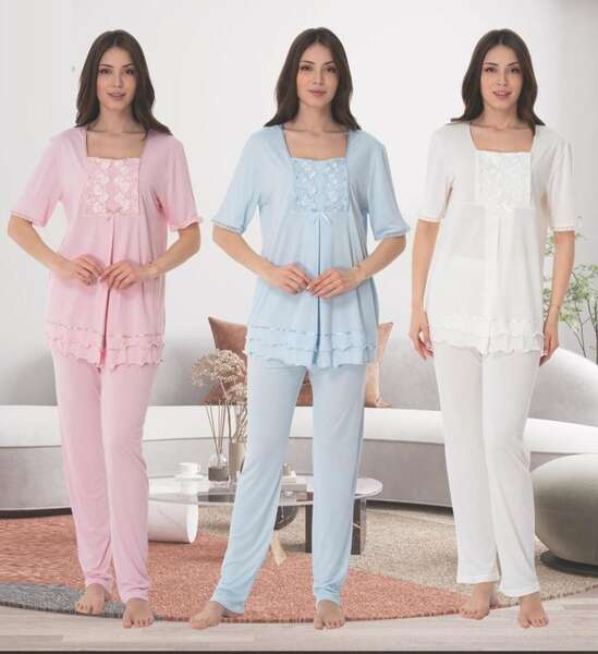 Hamile Lohusa Yarım Kollu Pijama Takımı