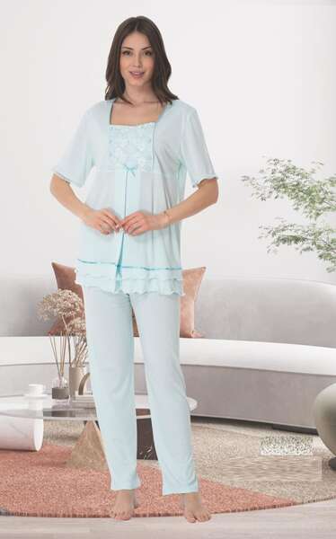 Hamile Lohusa Yarım Kollu Pijama Takımı