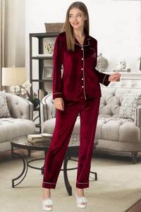 Kadife Kadın Pijama Takımı - Thumbnail