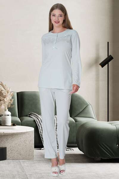 Kadın Melisa Pamuklu Uzun Kollu Pijama Takımı