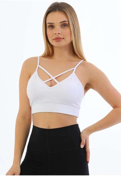 Kadın Önden Çapraz Bralet PEDLİ Spor Büstiyer Crop