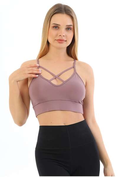 Kadın Önden Çapraz Bralet PEDLİ Spor Büstiyer Crop